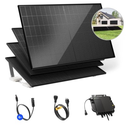 Solakon Balkonkraftwerk 2000W Solaranlage mit Gartenhalterung Steckerfertig Komplettset Photovoltaik 800W Kabellänge 5m