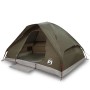 Braunes vidaXL Kuppel-Campingzelt für 2 Personen, wasserdicht, mit offenem Eingang und weißem Logo. Ideal für Camping & Zubehör.