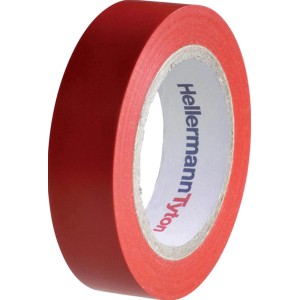 Rolle rotes Hellermann VDE-PVC-Isolierband, 10m Länge.