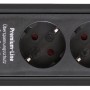Brennenstuhl Premium-Line Steckdosenleiste, 6-fach, schwarz, mit Schalter und 1,8 m Kabel.