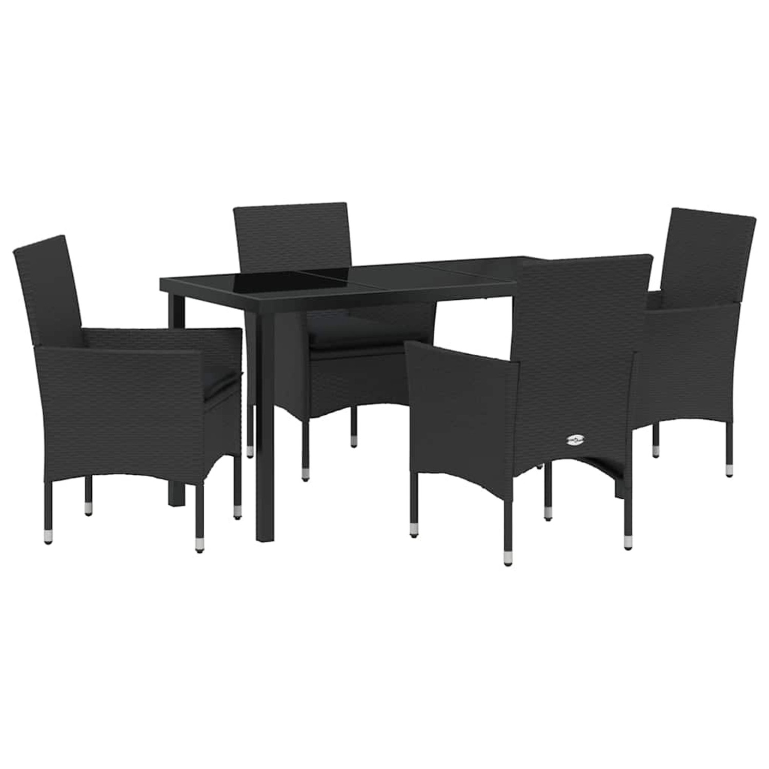 vidaXL Garten Essgruppe mit Kissen 5-Tlg Schwarz Poly Rattan 3379774 günstig online kaufen