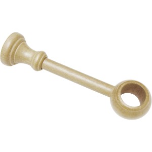 Gardinia Lugano Träger, Naturholz, für 28 mm Stangen, geschlossene Ausführung, 17 cm lang.