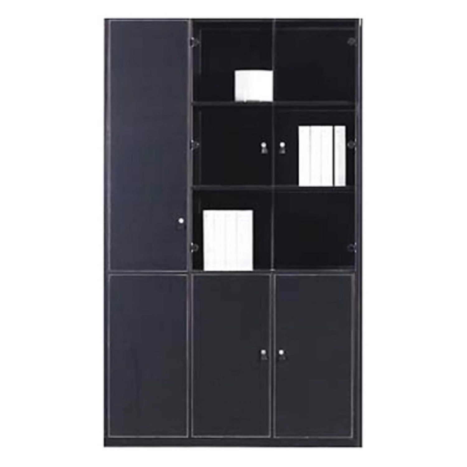 Jet-Line Aktenschrank Prato in Schwarz  Bezogen mit Kunstleder 200x120x40 c günstig online kaufen