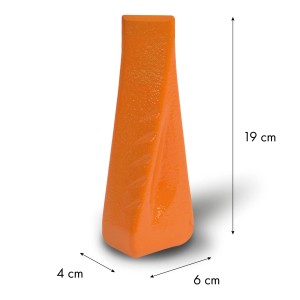 EBERTH Spaltkeil aus Stahl, orange, 4x6x19cm. Zubehör für Kamine & Öfen.