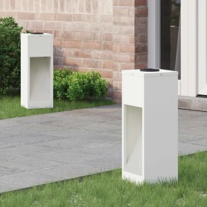 vidaXL Solar LED Wegeleuchte 2 Stk Weiß Kalt Gewalzter Stahl 879710