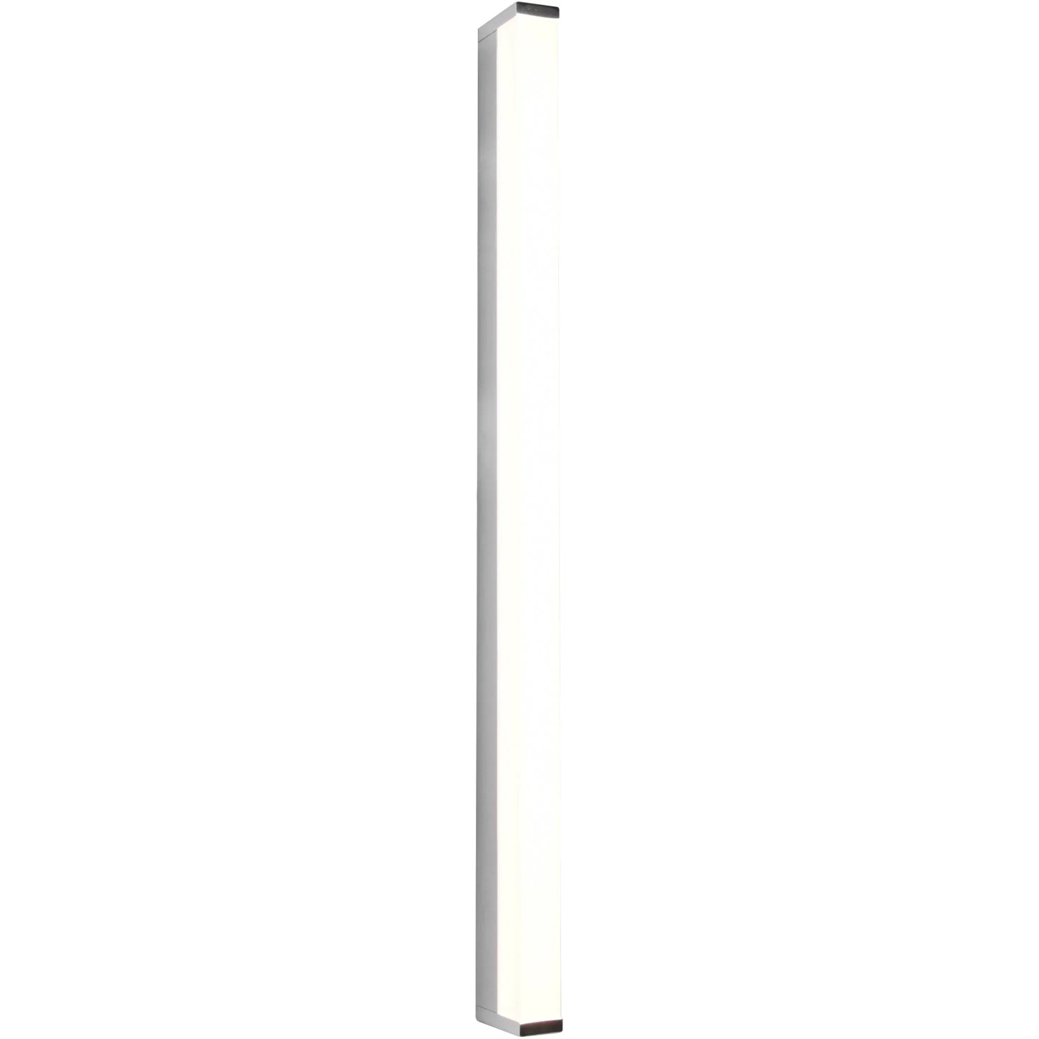 Schmale, chromfarbene Trio LED Bad-Wandleuchte Fabio, 80cm hoch, für Bad und Feuchträume.