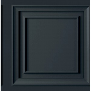 Anthrazitfarbene Sublime Vliestapete Panel mit klassischem Rahmenmuster.