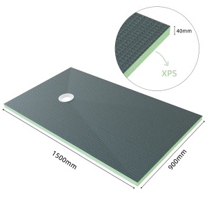 AICA Duschwanne 150x90cm aus XPS mit Ablaufgarnitur, ideal für bodengleiche Dusche.