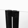 Detailaufnahme: Schwarze Aurlane Badewannenfaltwand Black Spirit, 1-flügelig, mit Scharnier.