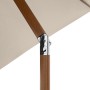 Detailaufnahme: Doppler Kurbelschirm Life Wood, Ø 300 cm, Natur, mit Holzoptik und Kurbel.