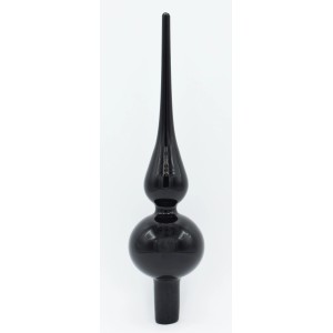 Glänzende, schwarze Vitbis Weihnachtsbaumspitze, 6 cm, aus Glas.