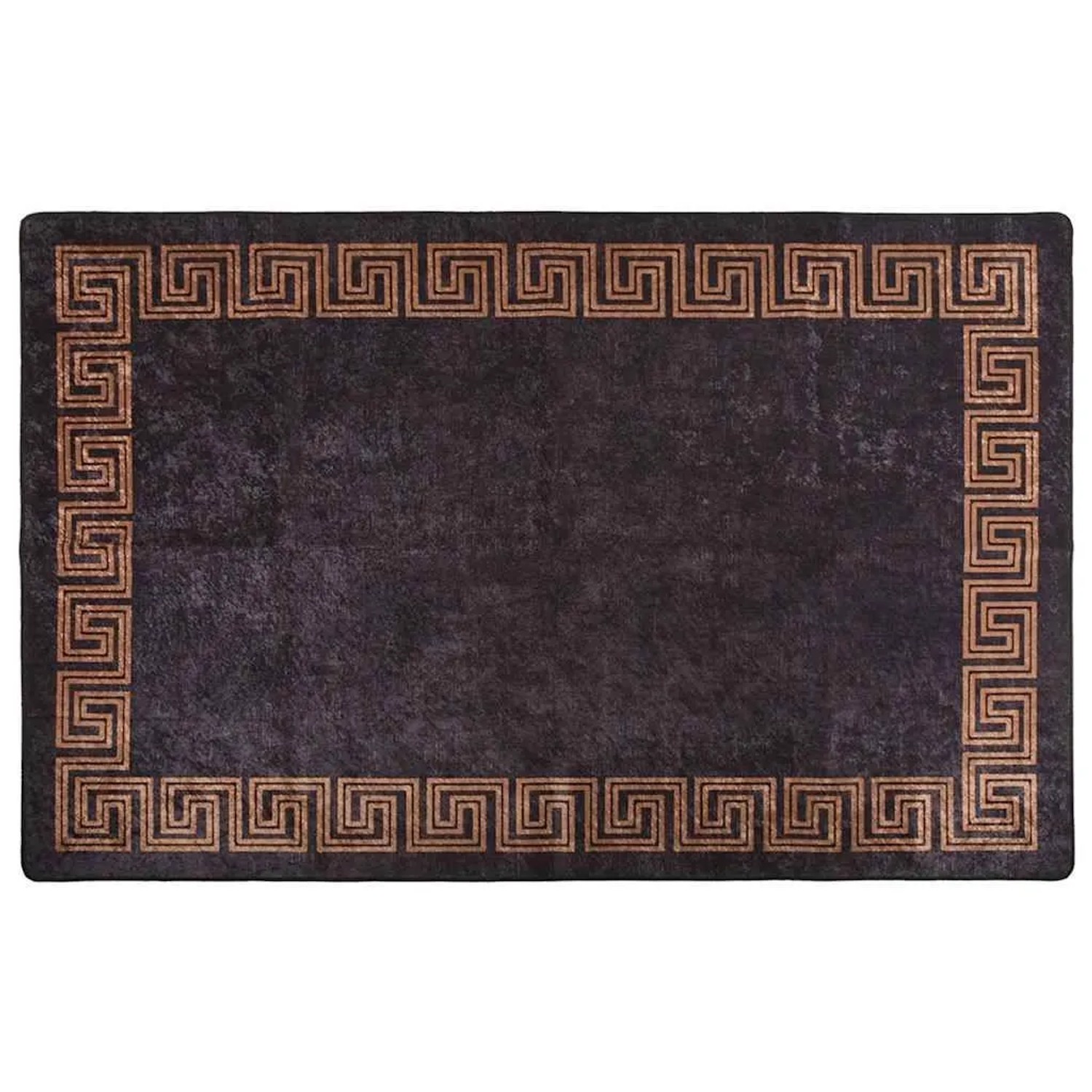 vidaXL Teppich Waschbar 80x150 cm Schwarz und Golden Rutschfest 337928