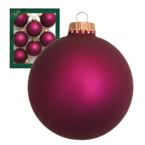 Krebs Glas Lauscha Weihnachtskugeln Uni-Design Marilou Rot 7cm