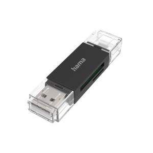 Hama USB-Kartenleser OTG für SD/microSD, USB 2.0, USB-A und Micro-USB Anschluss.