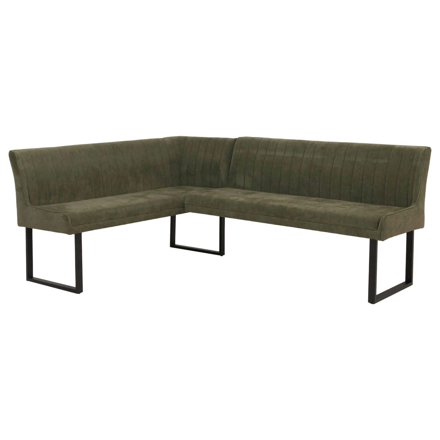 Mcw Eckbank O82 Öko-Tex Chenille Stoff/Textil Metall 159x210cm Grün