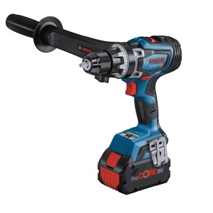 Bosch Professional GSR 18V-150 C Akku-Bohrschrauber mit Zusatzhandgriff und L-Boxx.