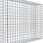 Leere Gabiona C-Ring-Gabione, 80x100x20 cm, Maschenweite 5x5 cm, aus verzinktem Draht.