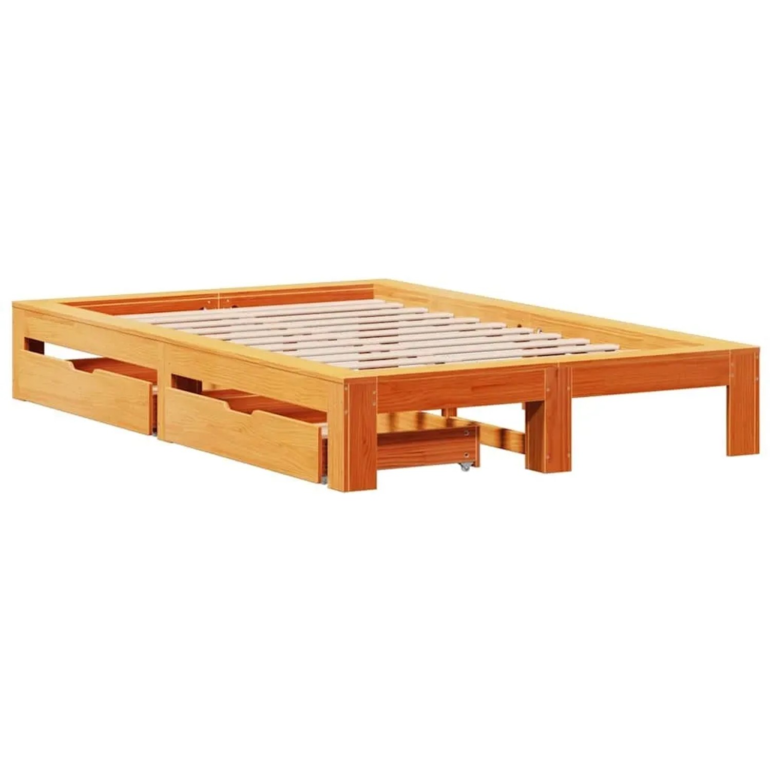 vidaXL Massivholzbett ohne Matratze Wachsbraun 135x190 cm Kiefernholz 33090 günstig online kaufen