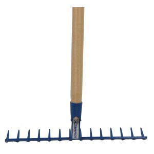 Sonneck Gartenrechen mit 14 Zähnen und Holzstiel, ideal für Gartenarbeiten.