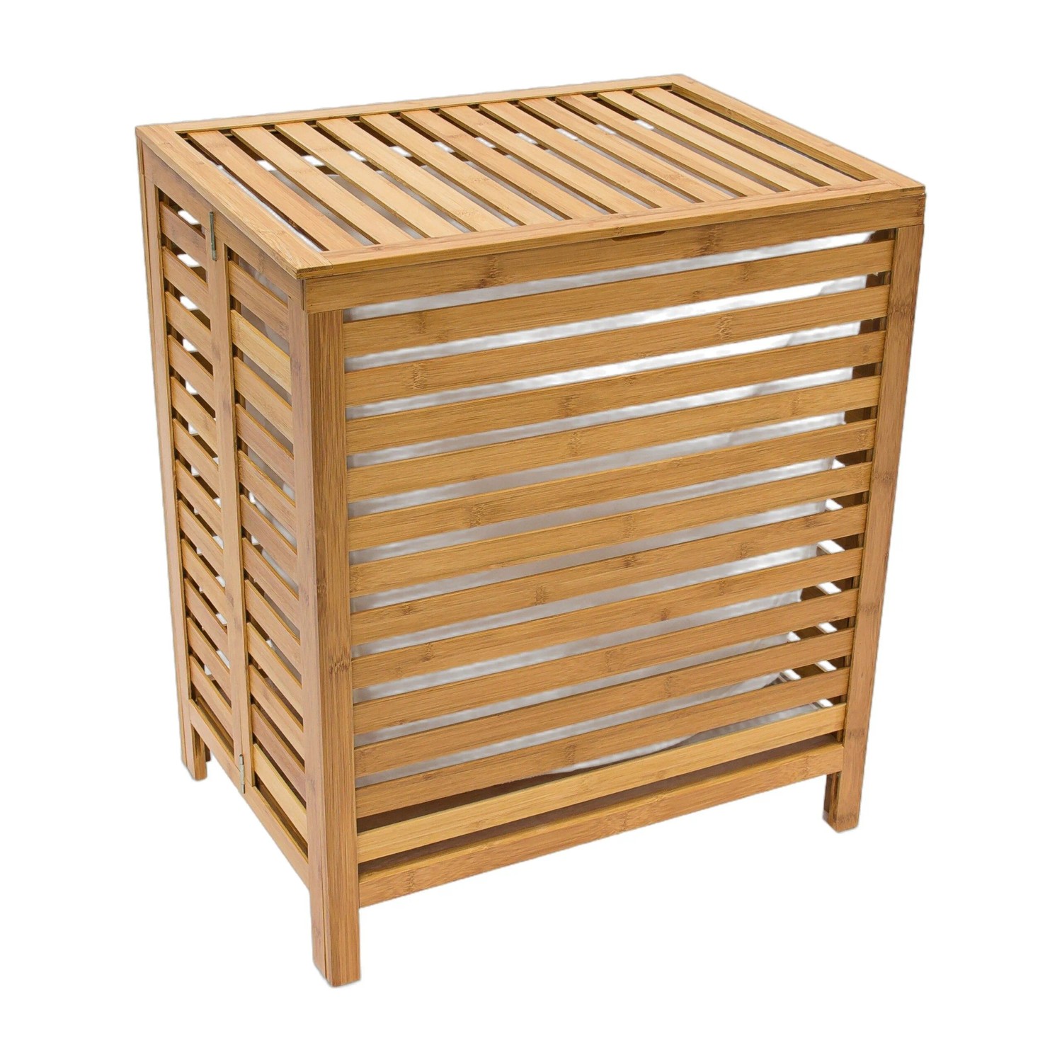 Relaxdays Wäschetruhe Bambus Natur mit Deckel Herausnehmbarer Wäschesack 60 cm x 50,5 cm x 35,5 cm 2,8 kg