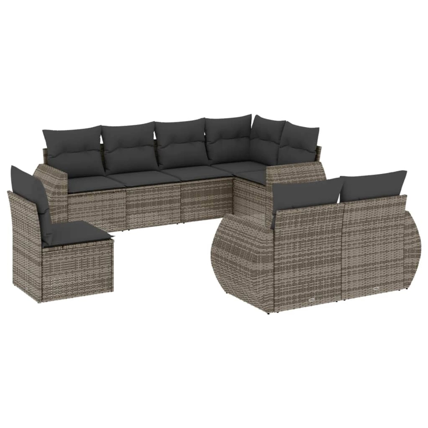 vidaXL 8-tlg Garten-Sofagarnitur mit Kissen Grau Poly Rattan Modell 54 günstig online kaufen