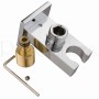 PaulGurkes Duschsystem: Wandhalterung, Adapter, Inbusschlüssel und Schraube aus Messing und Chrom.