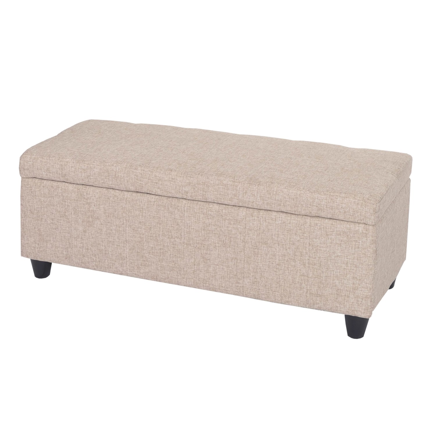 BERLINLODGE Aufbewahrungs-Truhe Lars 45x114x45cm Stoff/Textil Beige günstig online kaufen