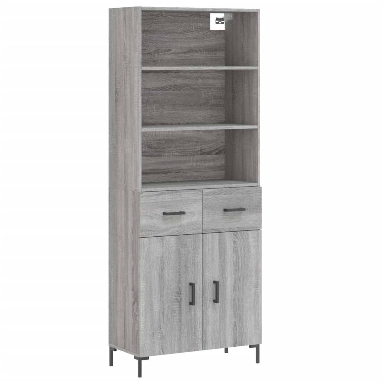 vidaXL Highboard Grau Sonoma 69,5x34x180 cm Holzwerkstoff 3200519 günstig online kaufen