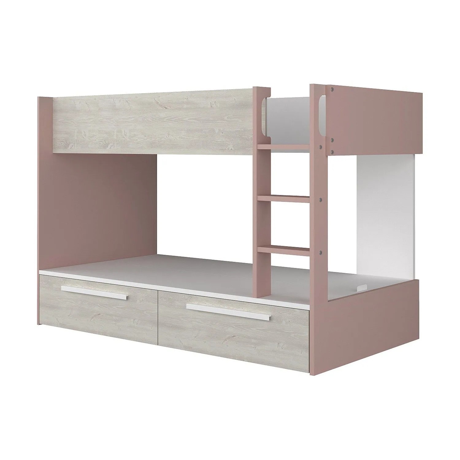 Vente-unique Etagenbett Tinoli Rosa  Naturfarben Hell 205.6 cm