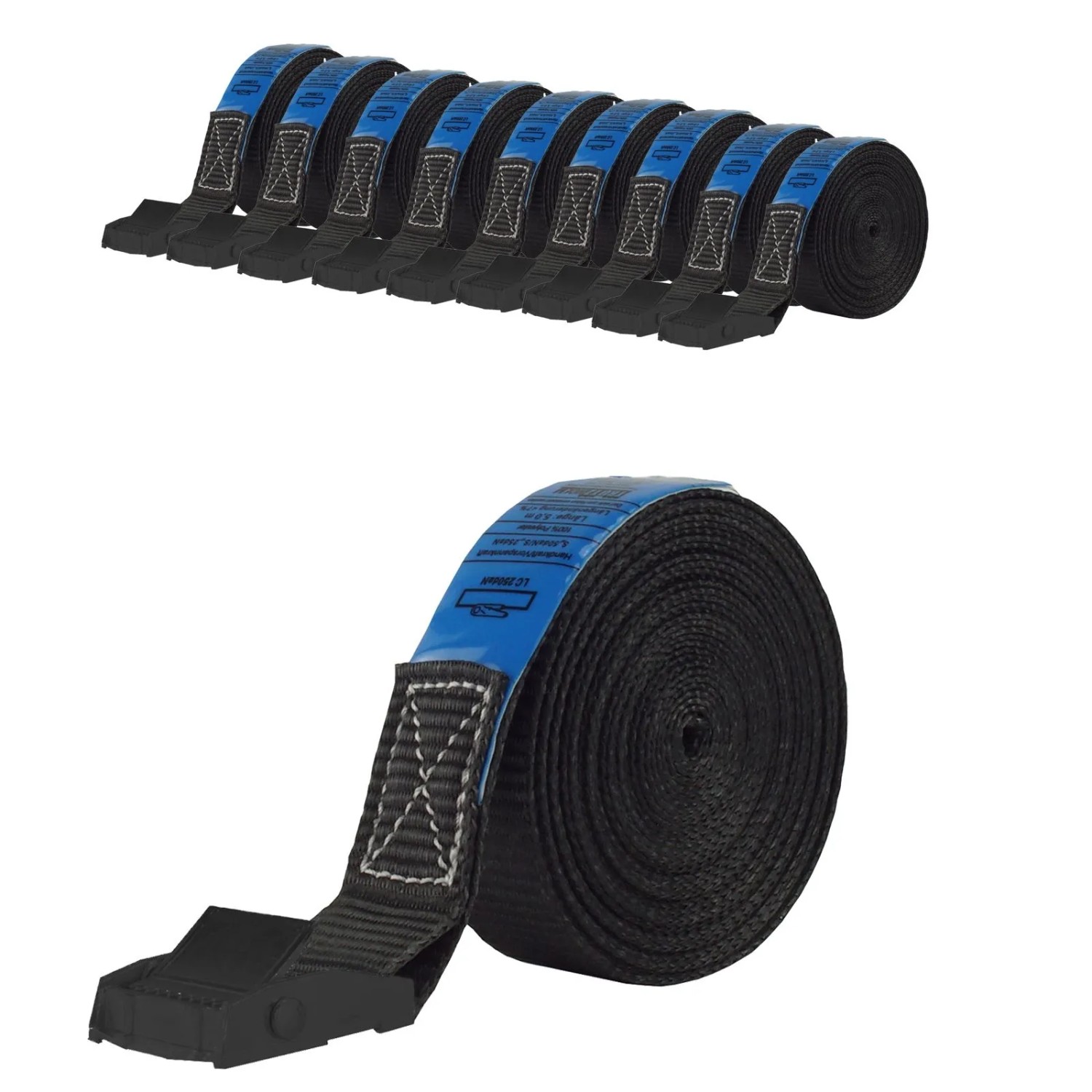 TRUTZHOLM 10x Profi Spanngurt Klemmschloss Auto 1 Teilig 5m 250 kg Schwarz