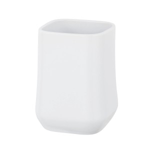 Schöner Wohnen Zahnputzbecher Adine aus Keramik in Weiß.