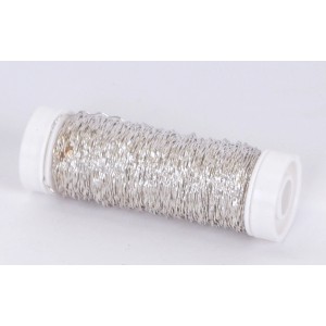 Silberner Bullion Effekt Draht (45m) zum Schmuckbasteln.