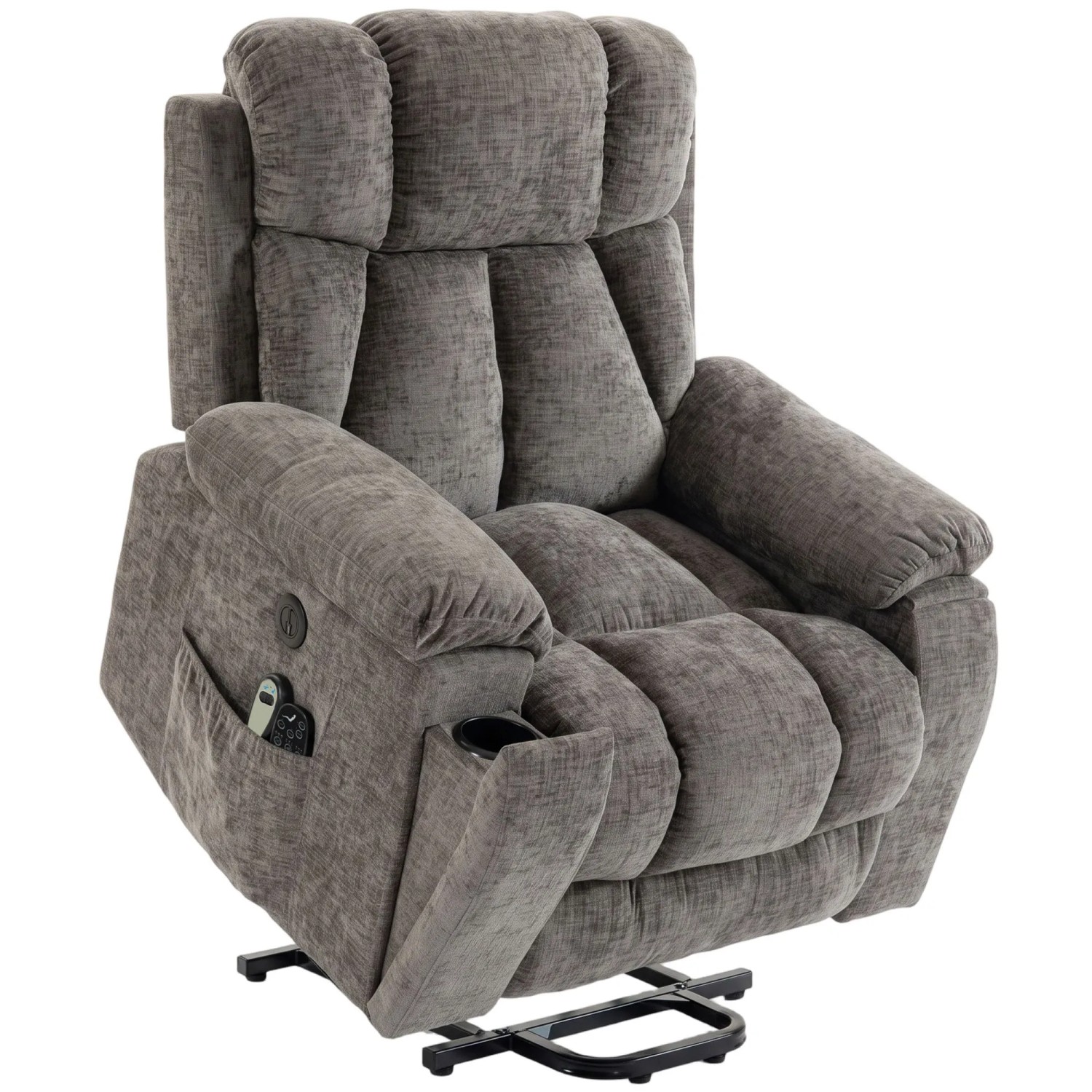 HOMCOM Fernsehsessel Polyester Stahl 98 x 99 x 104 cm Dunkelgrau