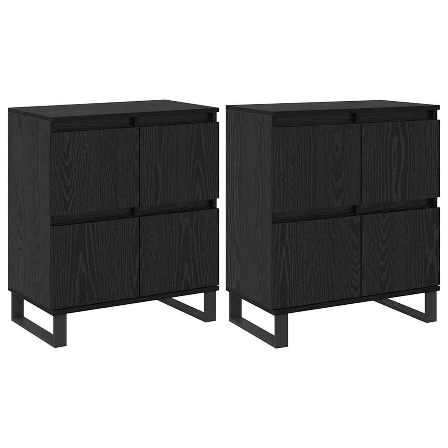 vidaXL Sideboards 2 Stk Schwarz Eichen-Optik 120 x 35 x 70 cm 3394547 günstig online kaufen
