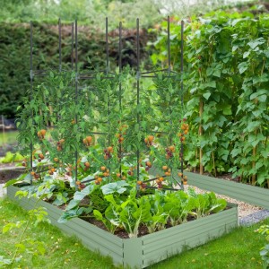 Outsunny Pflanzenhalter 3er-Set aus Stahl und Kunststoff für Kletterpflanzen im Garten.
