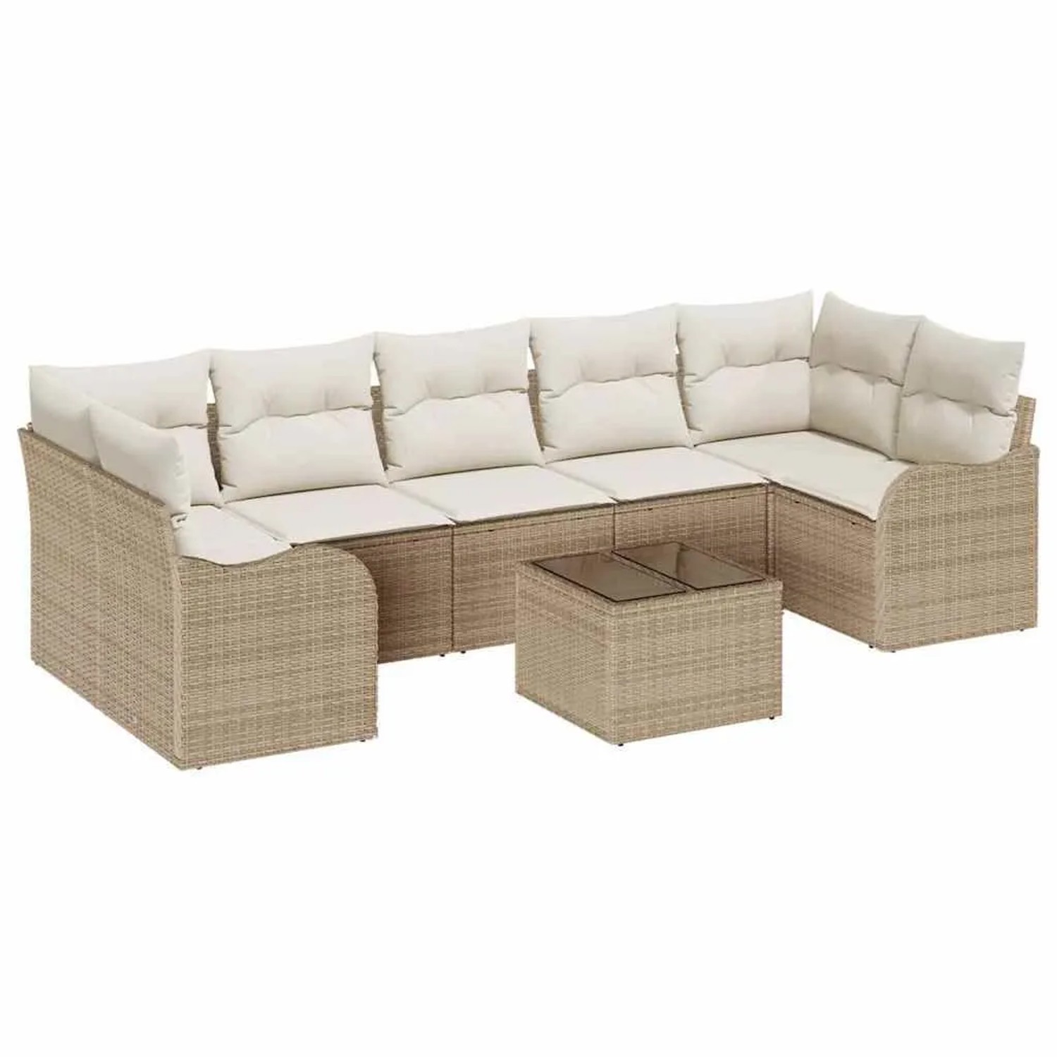 vidaXL Gartensofa-set Beige 55 x 55 x 37 cm Poly-Rattan 3345621 günstig online kaufen