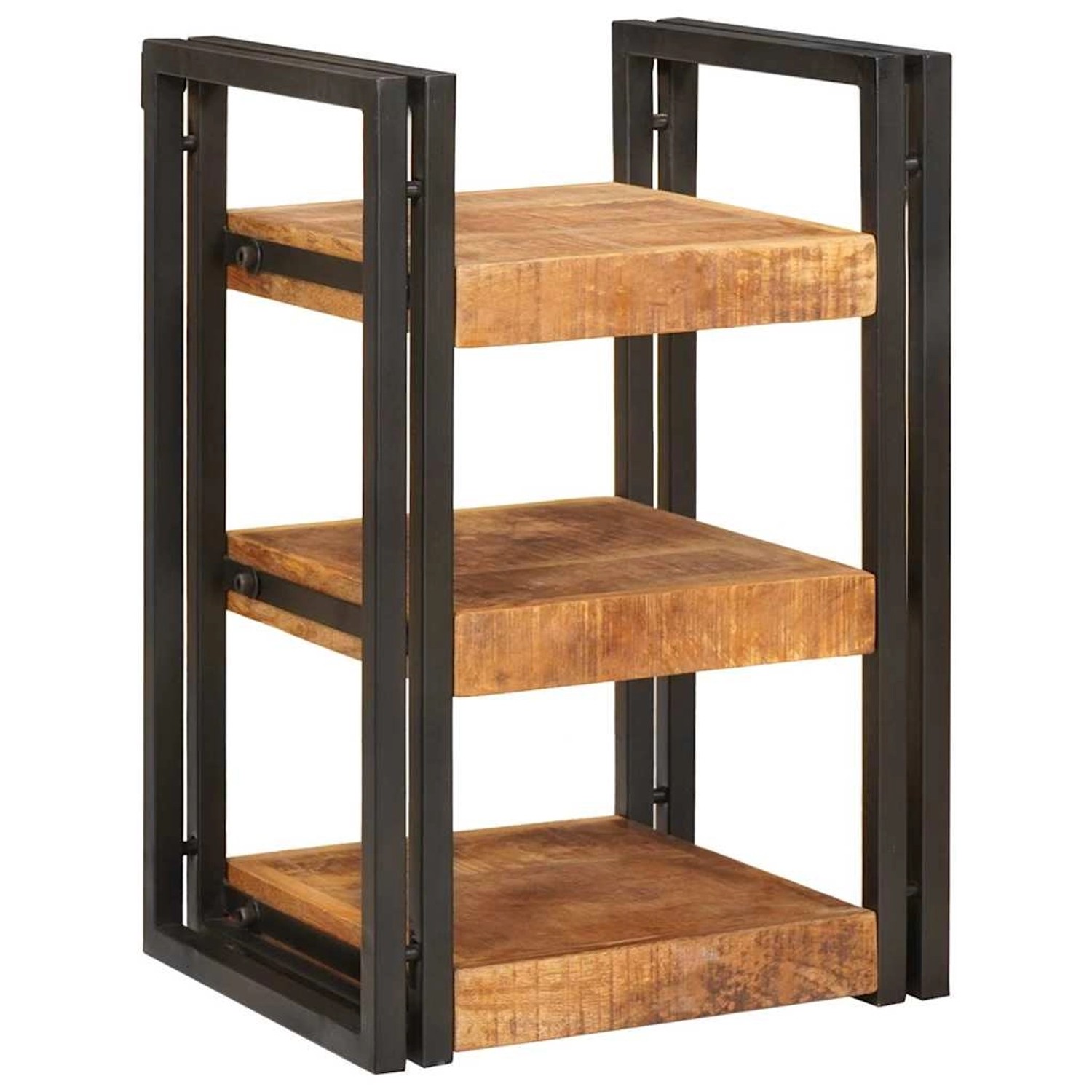 vidaXL Nachttisch Braun und Schwarz 38 x 33 x 58 cm Massivholz Mango 401673 günstig online kaufen