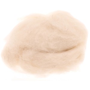 Weiße Schafwolle (30g) für kreative Bastelarbeiten und zum Filzen.