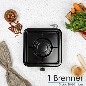 Zilan Campingkocher, 1-flammig, schwarz. Kompakter Gaskocher für Camping & Outdoor.