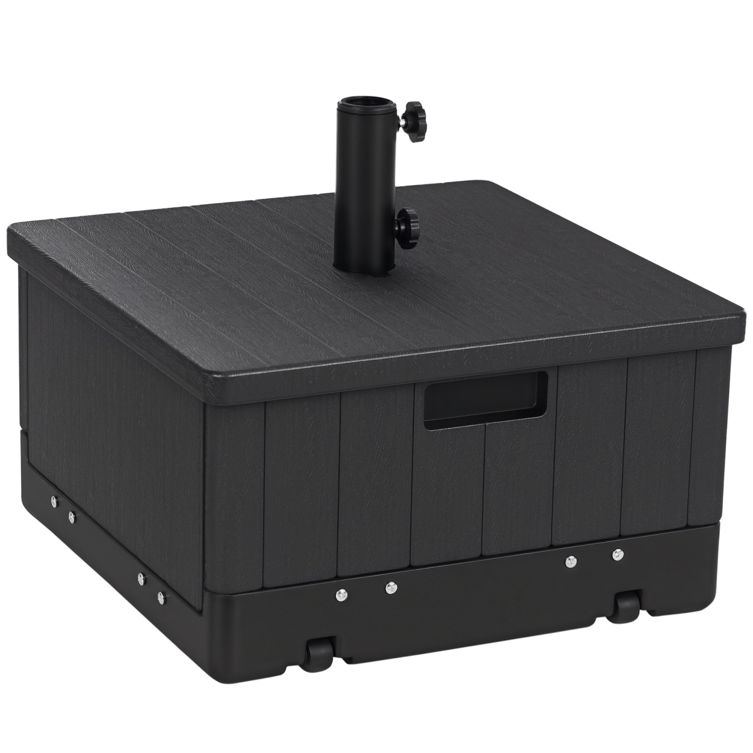 Outsunny Sonnenschirmständer PE Metall Rollen Schwarz 53L x 53B x 47H cm günstig online kaufen