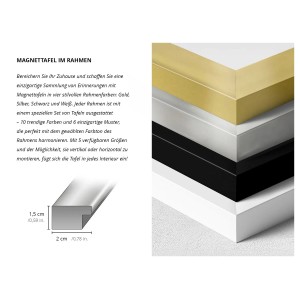 Tulup Magnettafel Magnetpinnwand Metall für Urlaubsmagnete Farbe Hellbraun 70x50 cm Wanddekoration Magnettafel bedruckt Schwarzer Rahmen