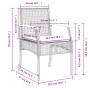 vidaXL Garten-Essgruppe, 7-teilig, grau, Poly Rattan, mit Kissen. Gartenmöbel-Set für Terrasse und Garten.