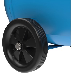 Rad des Güde Kompressor 405/10/50, blau. Mobiler Kompressor für Werkstatt und Garage.