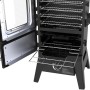 El Fuego Portland W2 Gasgrill/Smoker, schwarz, mit offener Tür und Einblick in den Garraum.