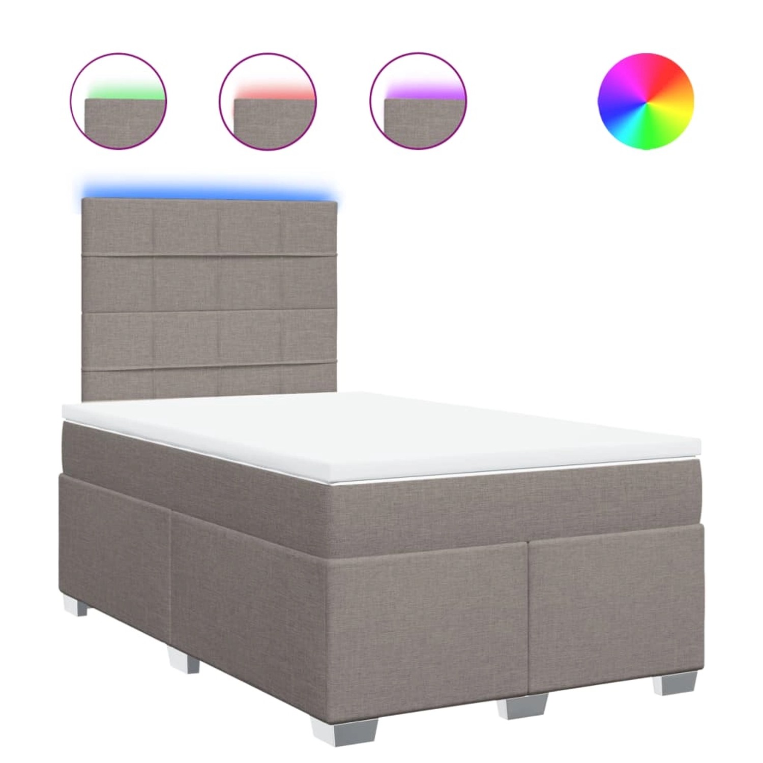 vidaXL Boxspringbett mit Matratze Taupe 120x190 cm Stoff 3292731 günstig online kaufen