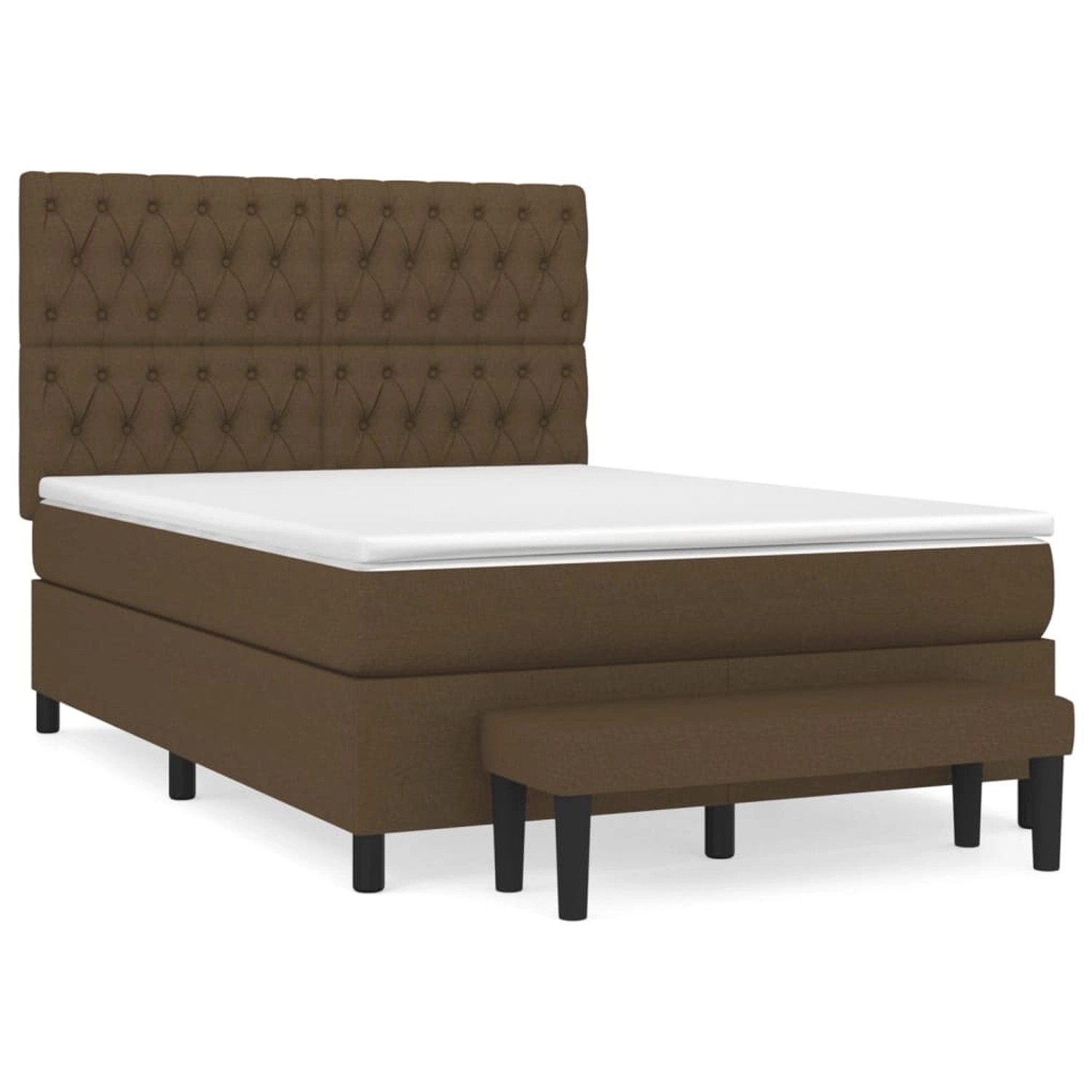 vidaXL Boxspringbett mit Matratze Dunkelbraun 140x190 cm Stoff1468729 günstig online kaufen