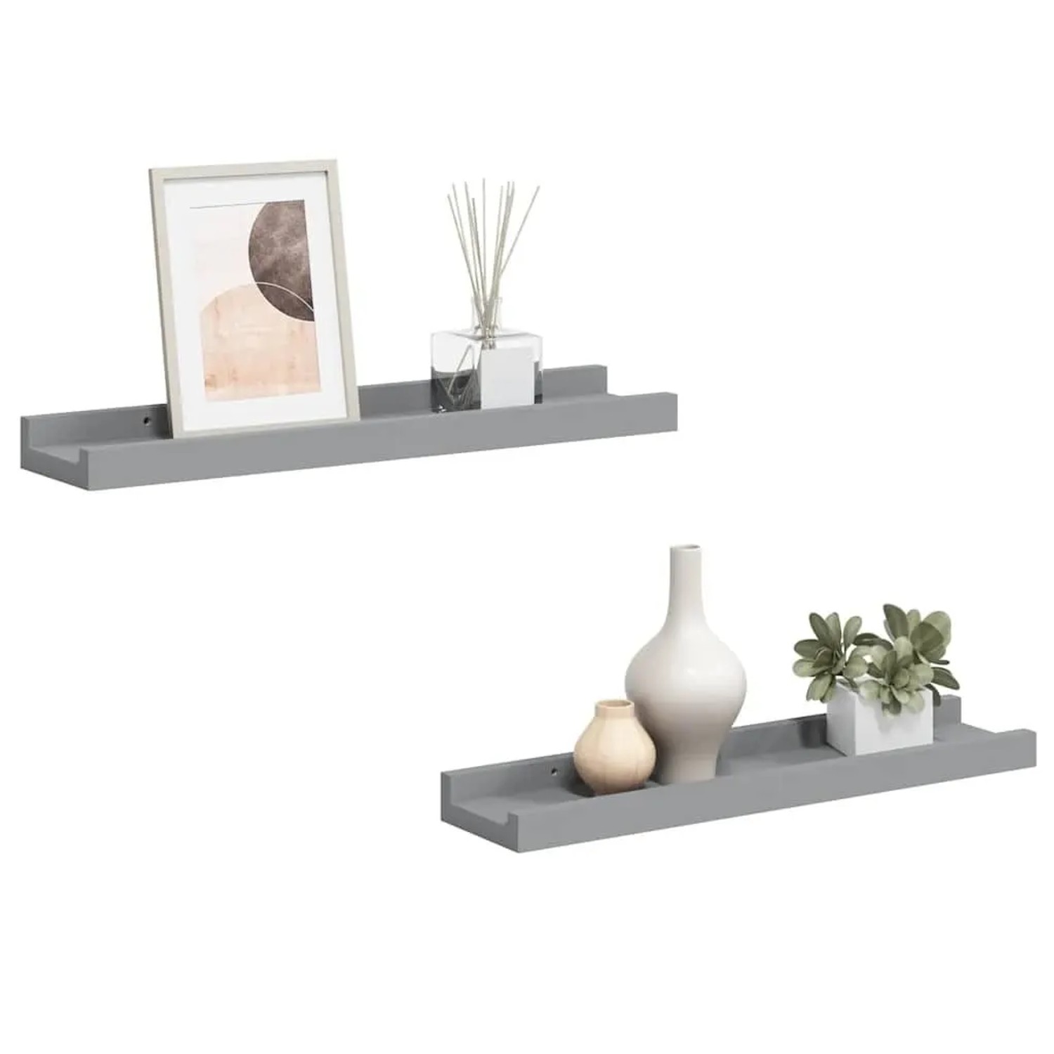 vidaXL Bilderleisten 2 Stk Grau 40x9x3 cm MDF 323934