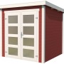 Lasita Holz-Gartenhaus Zambezi 1 in Schwedenrot mit Doppeltür und Fenster