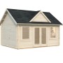 Palmako Gartenhaus Claudia, 450x330 cm, naturbelassen. Holz-Gartenhaus mit Doppeltür und Fenstern.