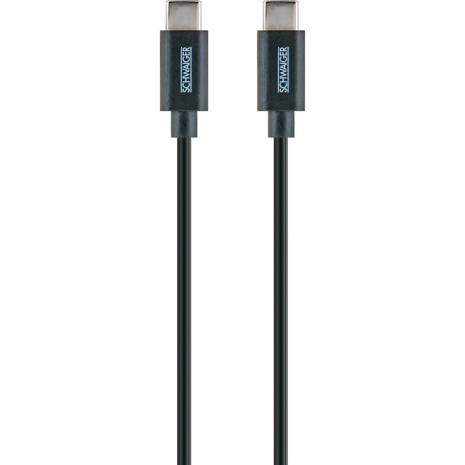 Schwaiger USB-C Kabel, 0,5 m, schwarz, zum Laden und Synchronisieren von Geräten.